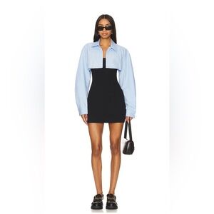 Alexander wang Ribbed Cami Dress With Cropped Button Up Long Sleeve